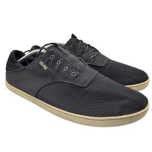 OluKai Nohea Moku Mens Size 12 Black Lace Up Boat Casual Shoes 10283-OXOX